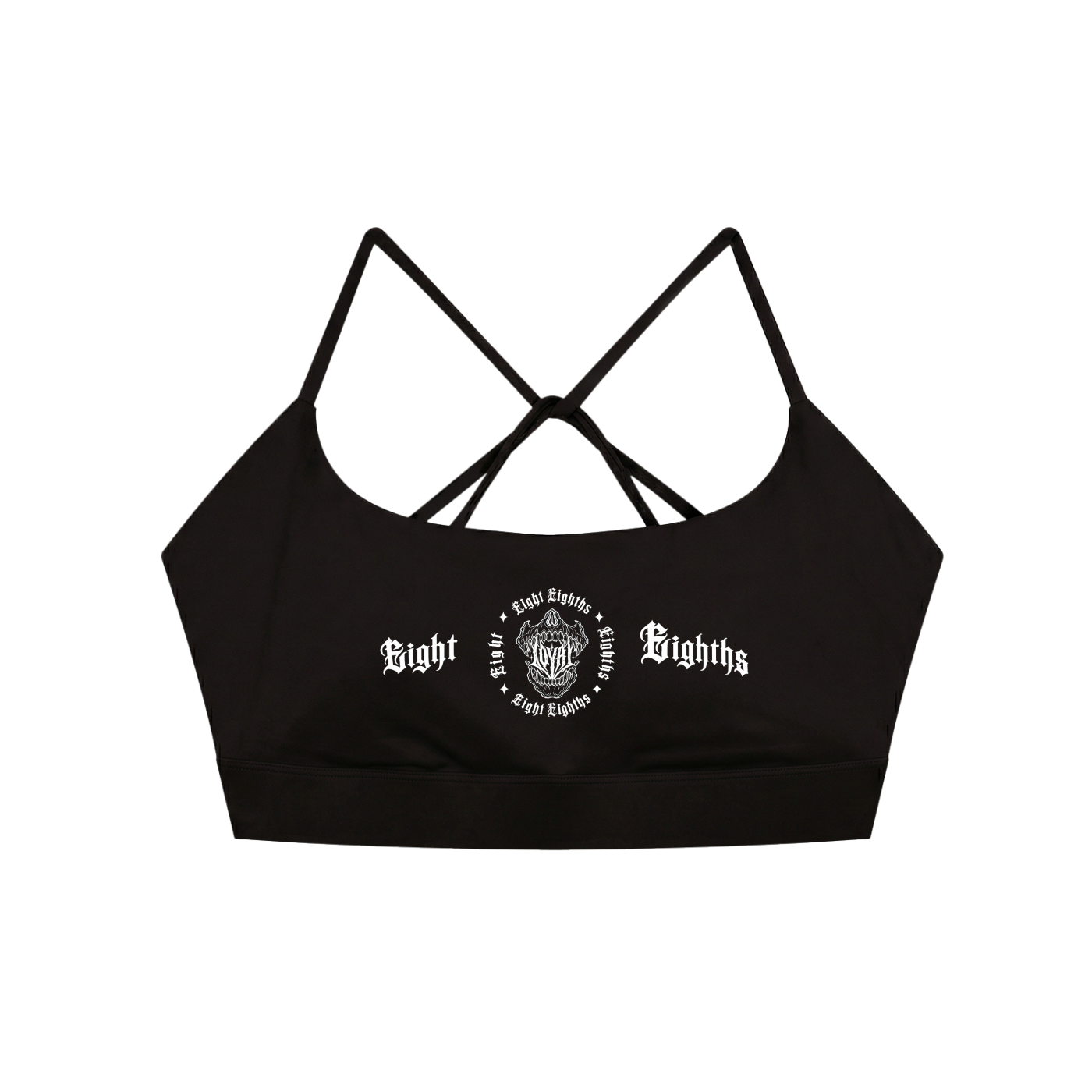 Strappy Criss Cross Yoga Sports Bra — Black