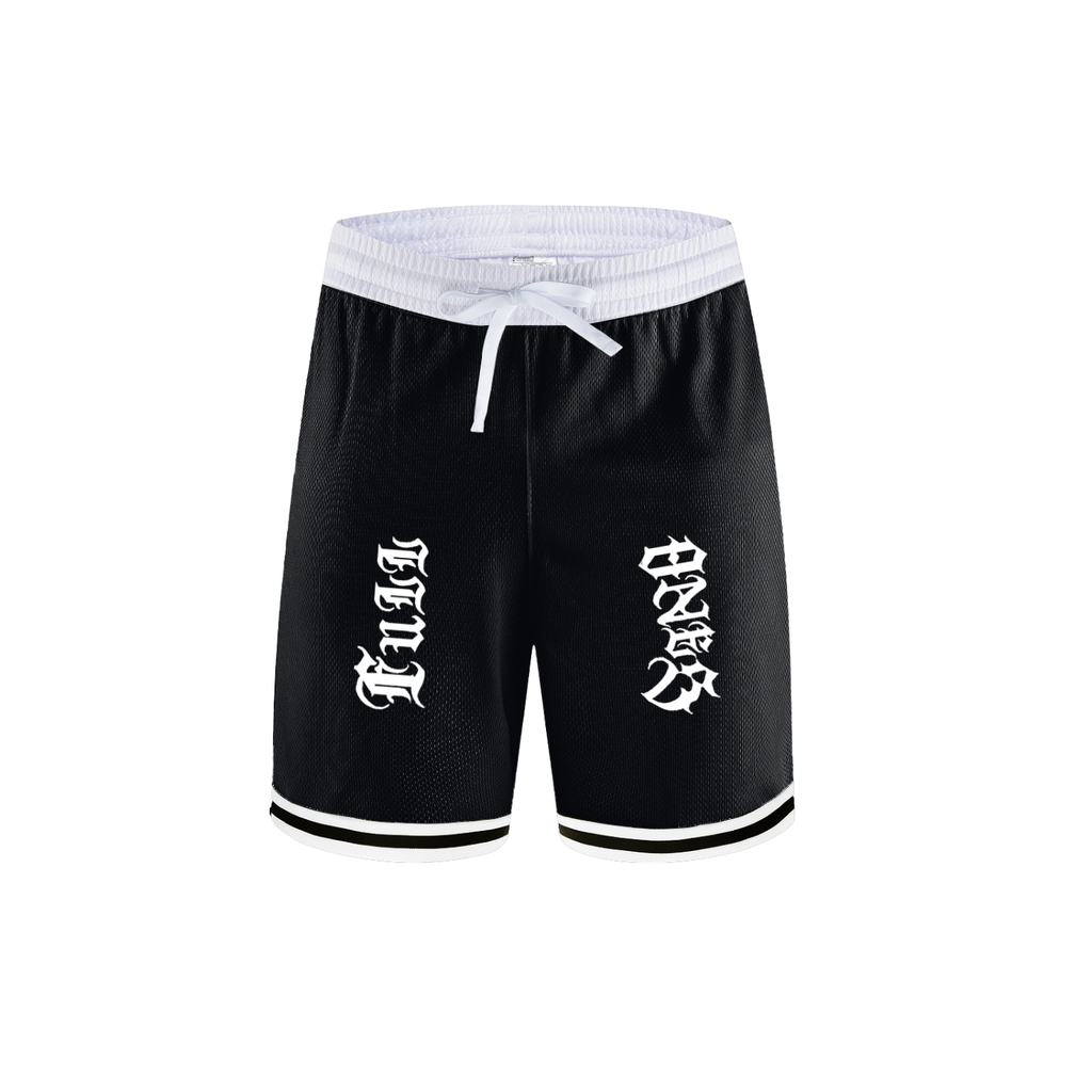 Classic Stripe Trim Basketball Shorts — Black