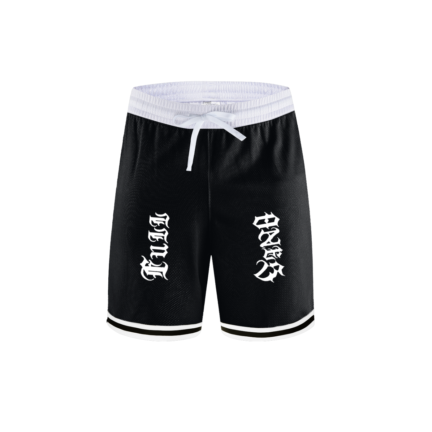 Classic Stripe Trim Basketball Shorts — Black
