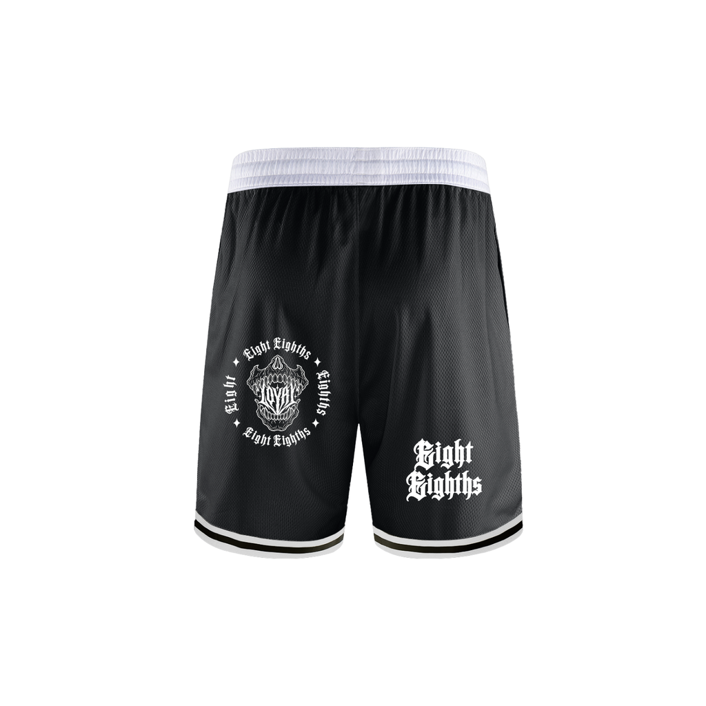 Classic Stripe Trim Basketball Shorts — Black