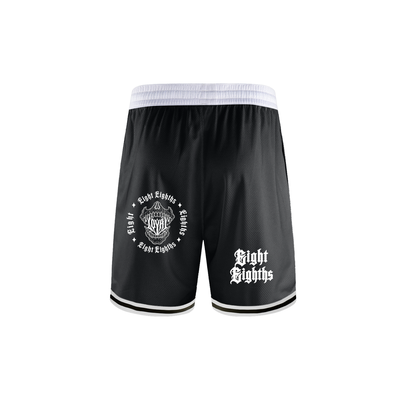 Classic Stripe Trim Basketball Shorts — Black