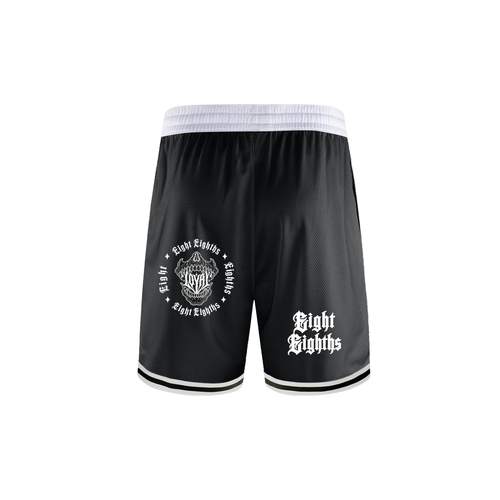 Classic Stripe Trim Basketball Shorts — Black